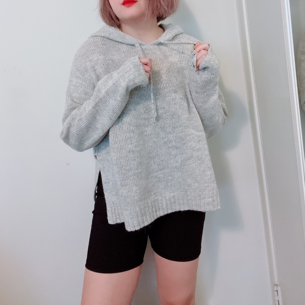 H&M Wool & Alpaca Blend Light Gray Hoodie